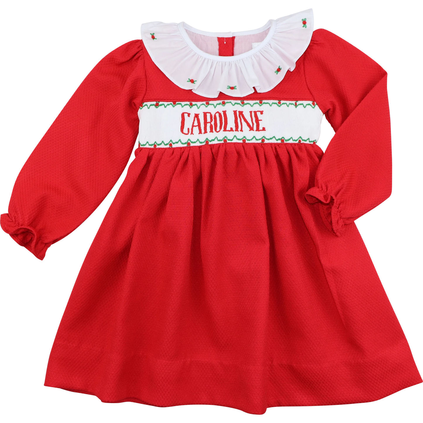 Red Honeycomb Custom Smocked Dress