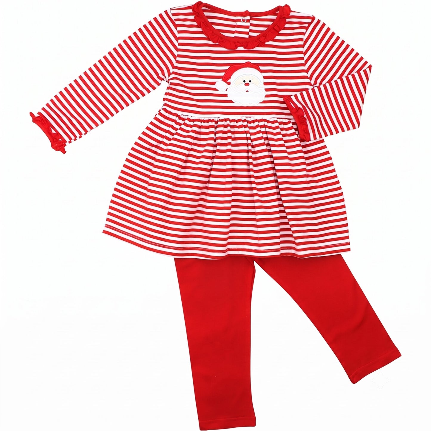 Red Knit Applique Santa Legging Set