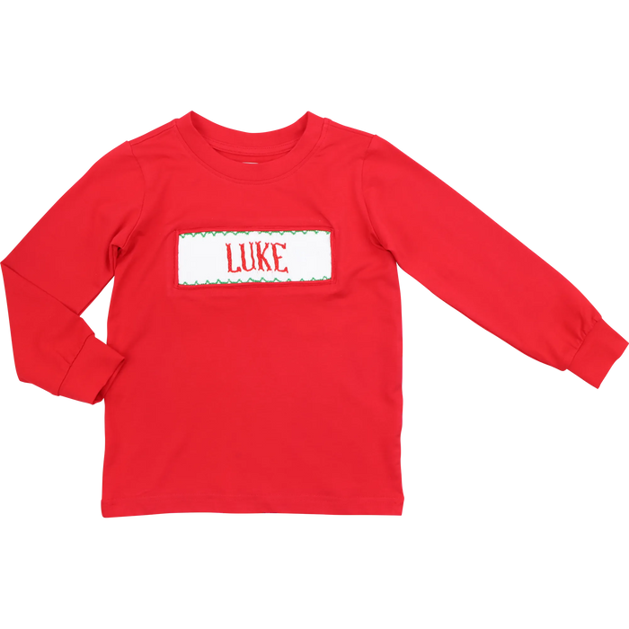 Red and Green Custom Smocked Shirt