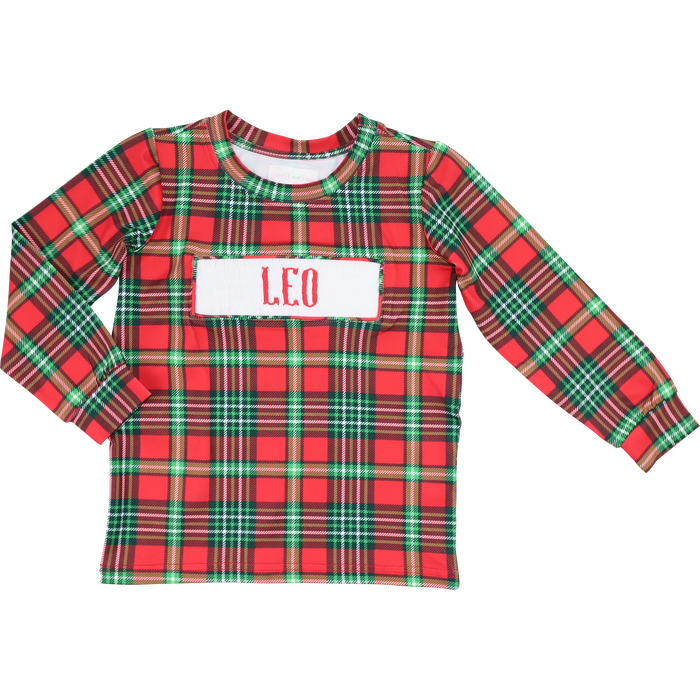 Red and Green Plaid Custom Smocked Shirt