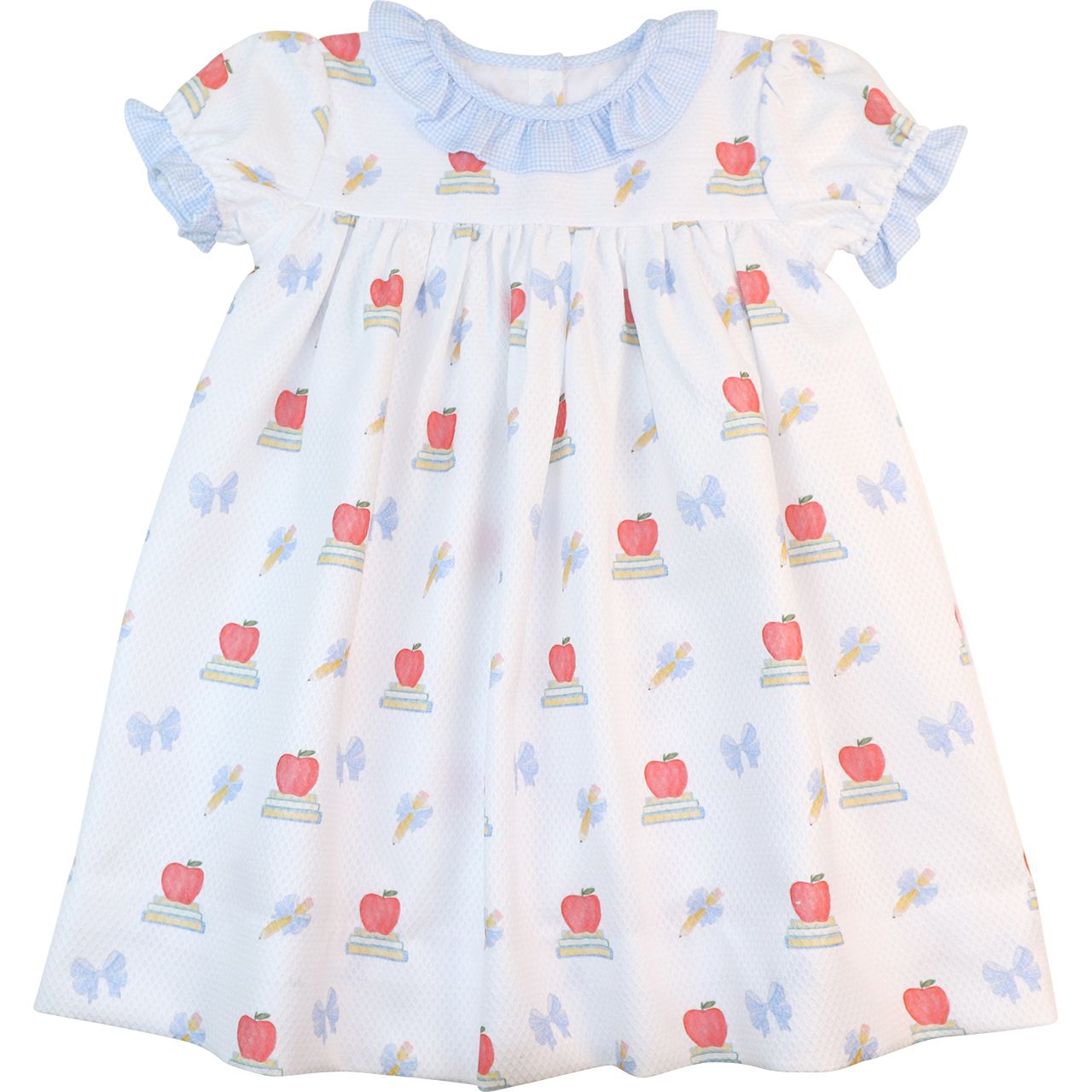 Blue And White Honeycomb Back To School Dress