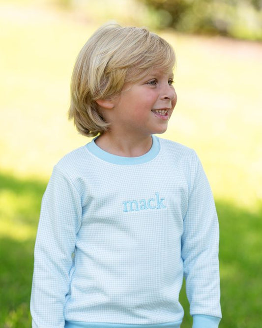 Blue Gingham Sweatshirt