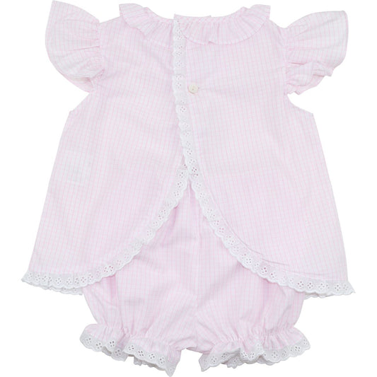 Shadow Embroidered Bow Diaper Set
