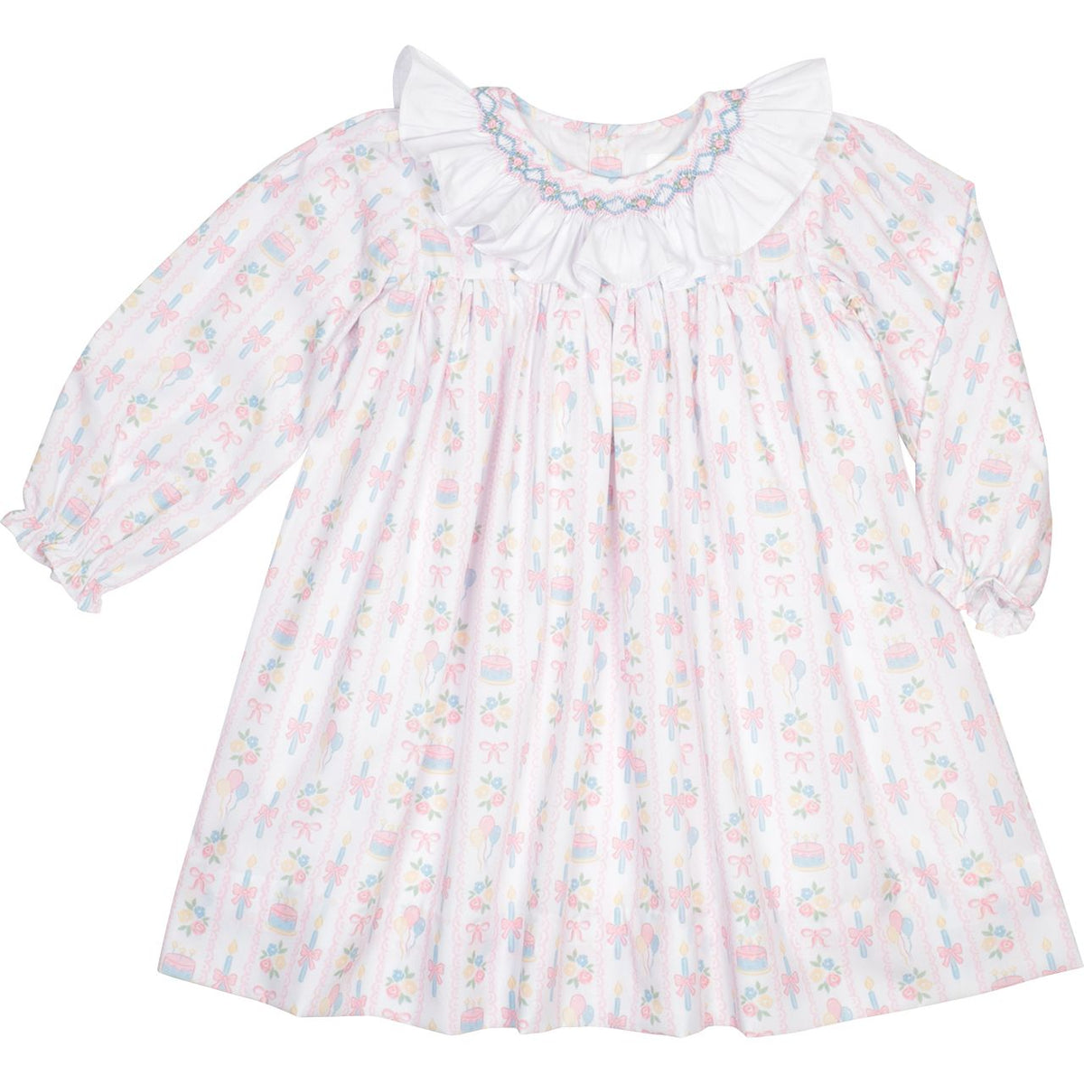 Smocked Birthday Cake And Candles Dress