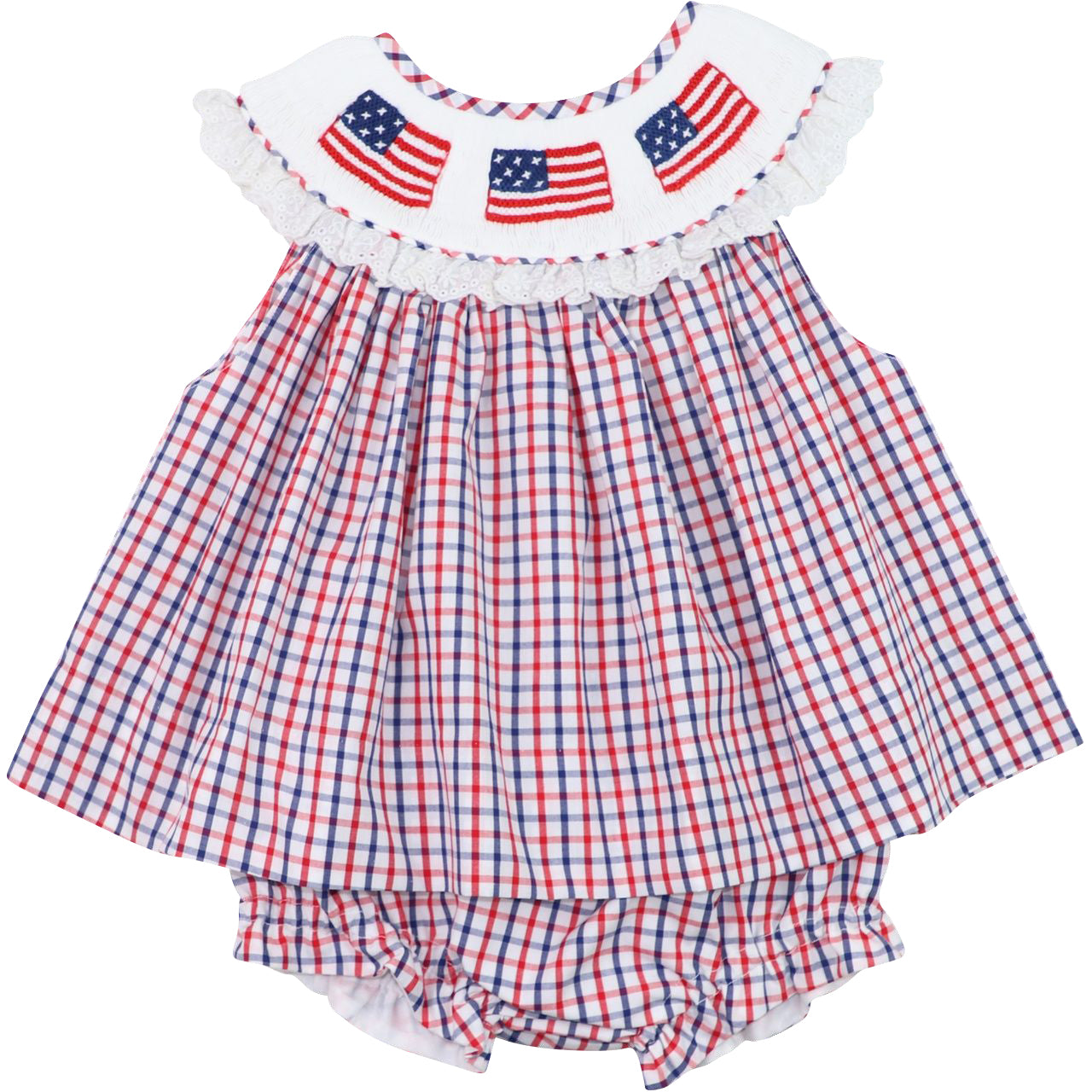 Smocked Flags Eyelet Diaper Set1