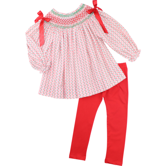 Smocked Floral Legging Set