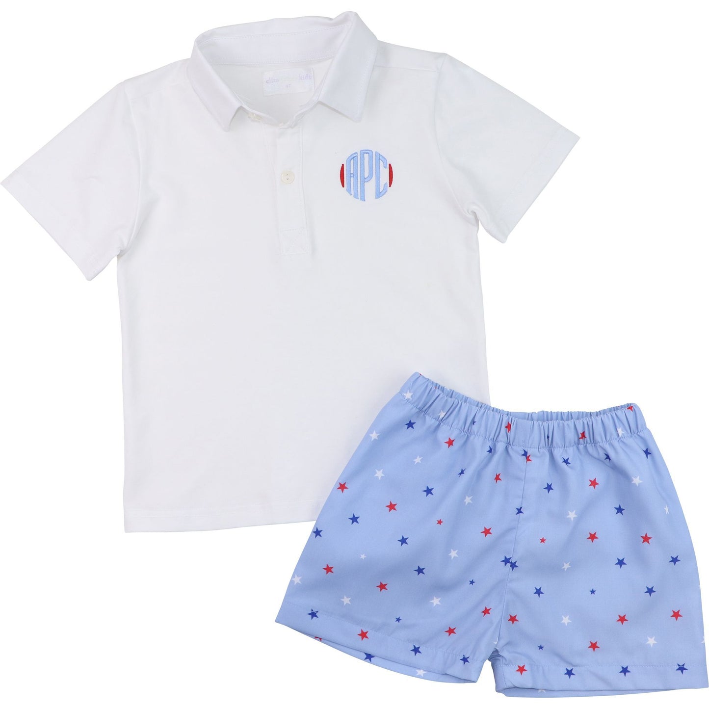 Star Print Polo Short Set