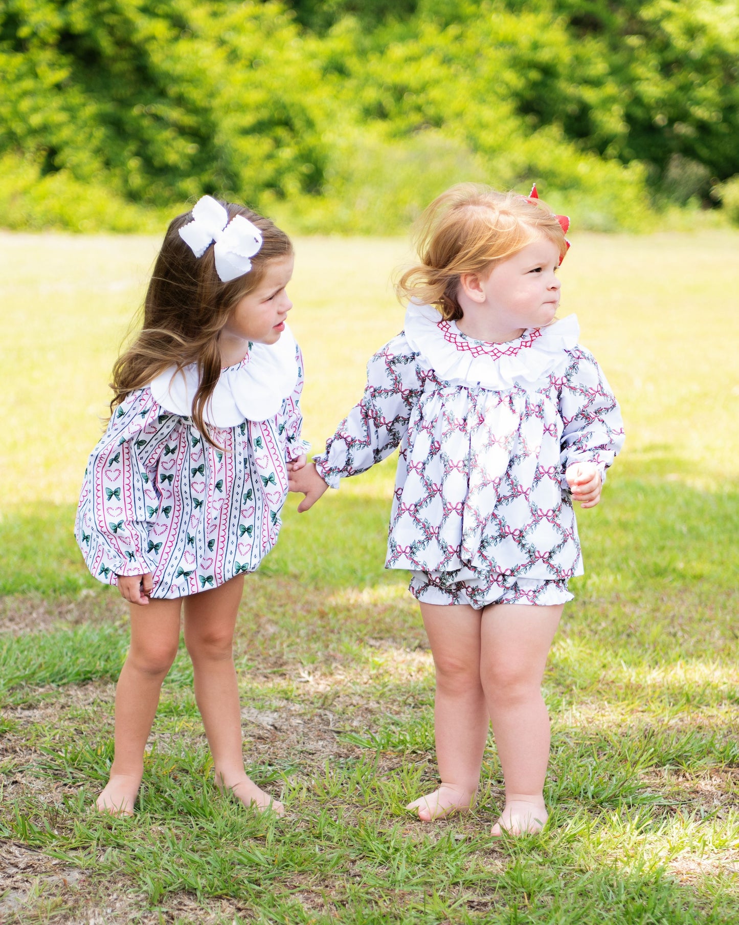 Smocked Holiday Garland Diaper Set