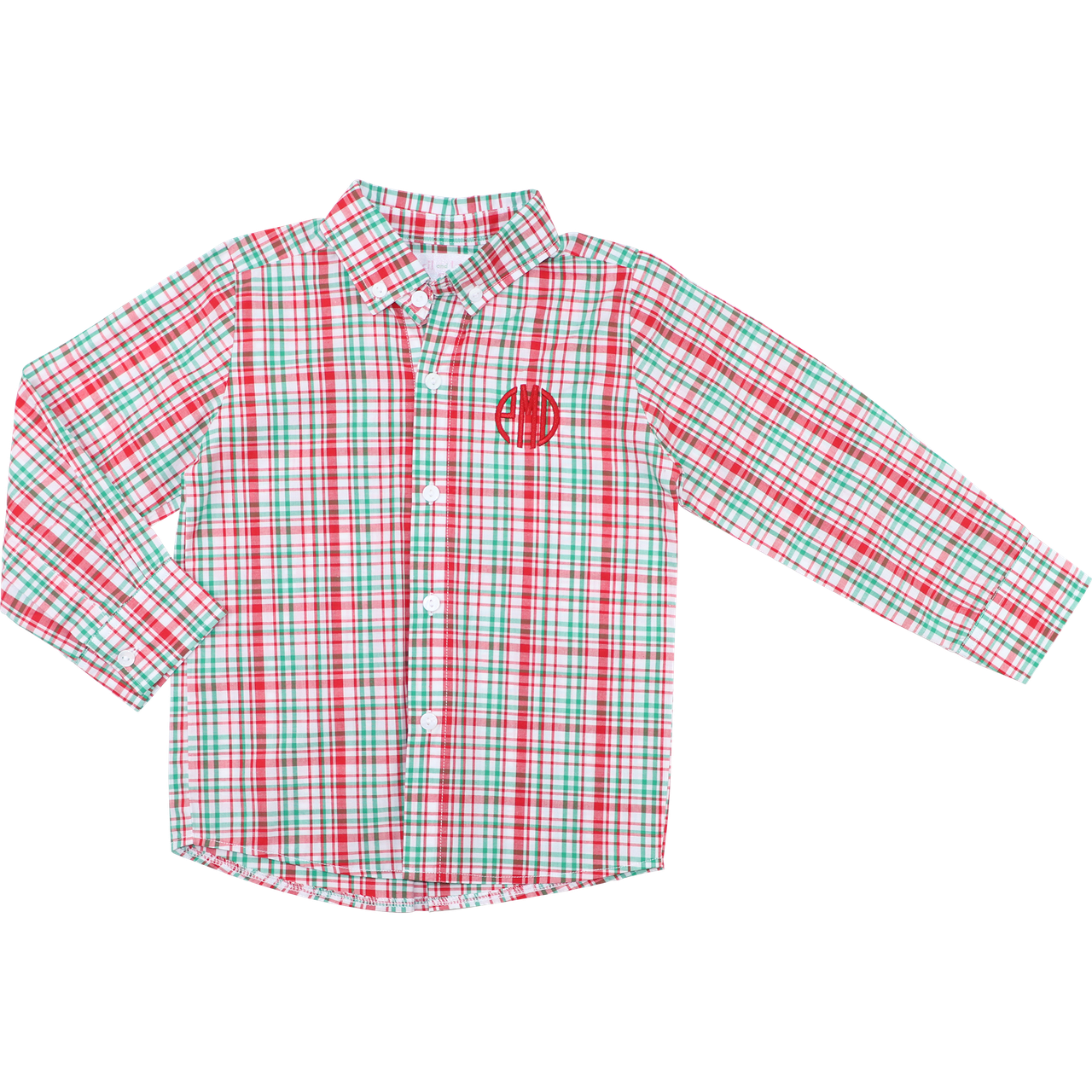 Green And Red Plaid Button Down Shirt