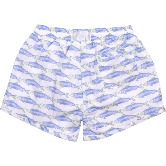 Trout Print Swim Trunks-back