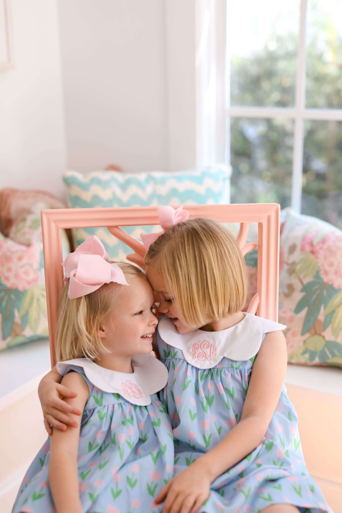 Blue And Pink Tulip Print Diaper Set