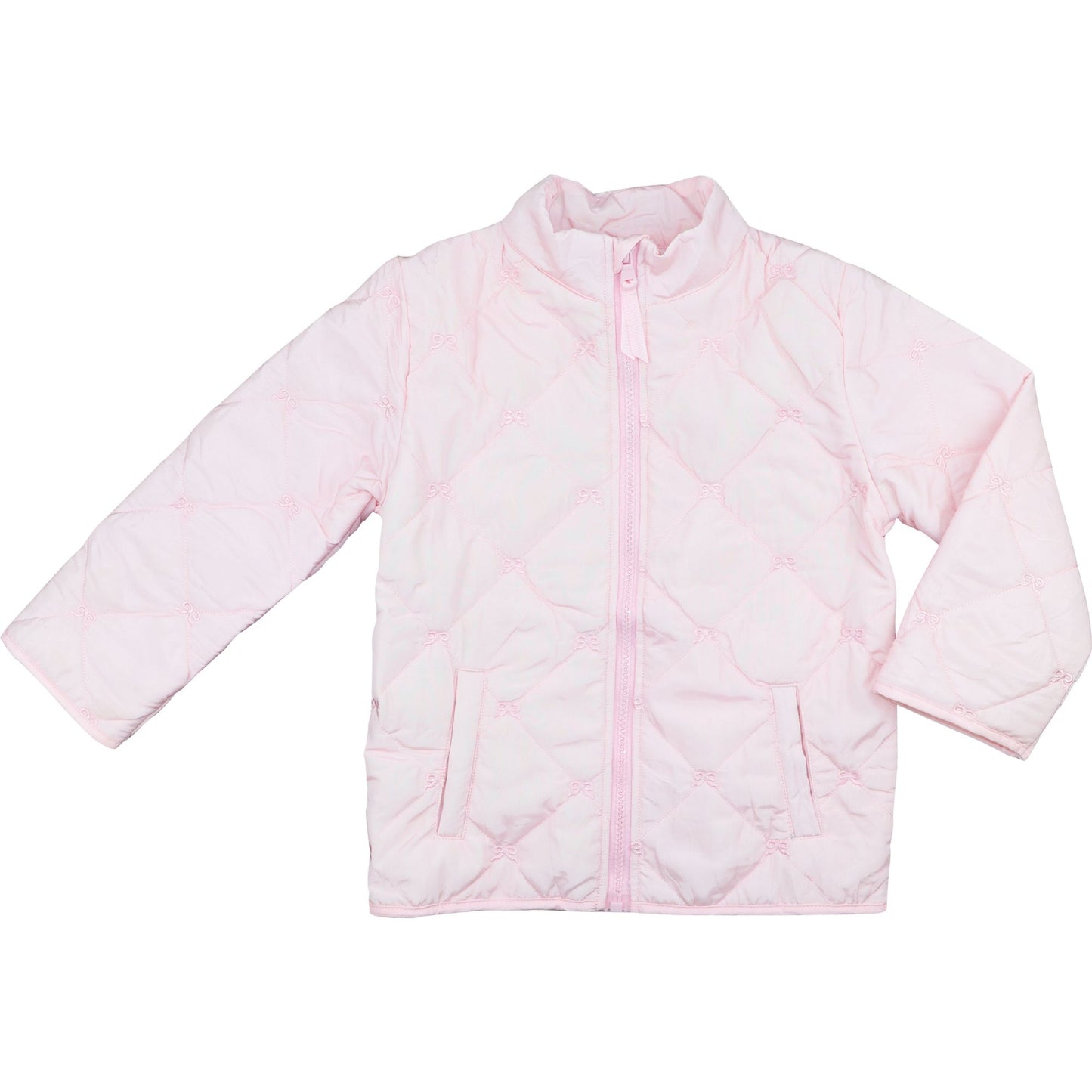 Pink Quilted Bow Coat