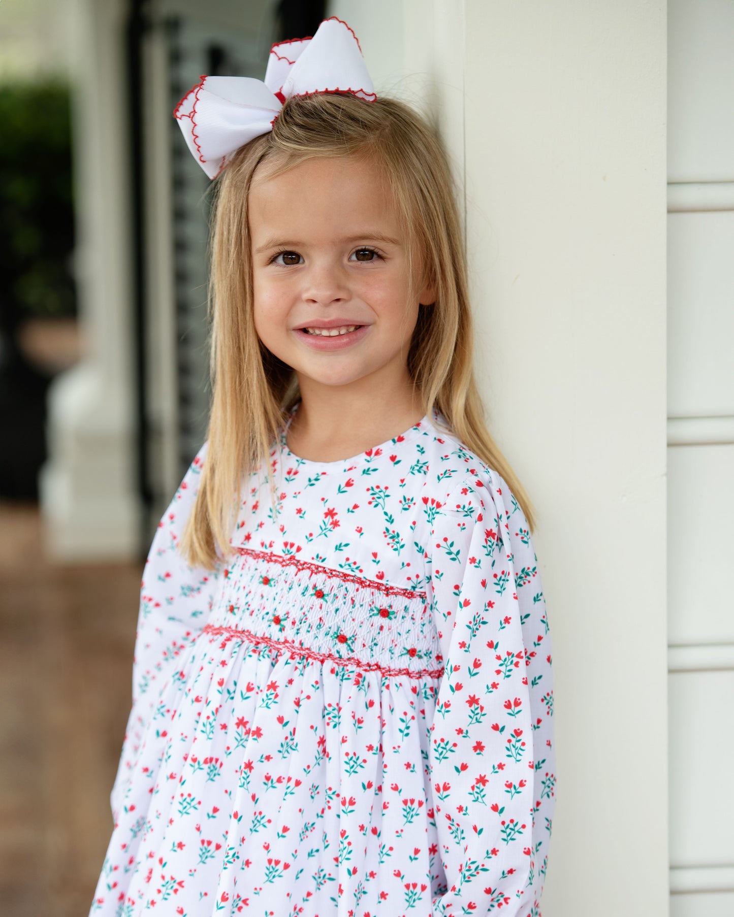 Holiday Floral Smocked Legging Set