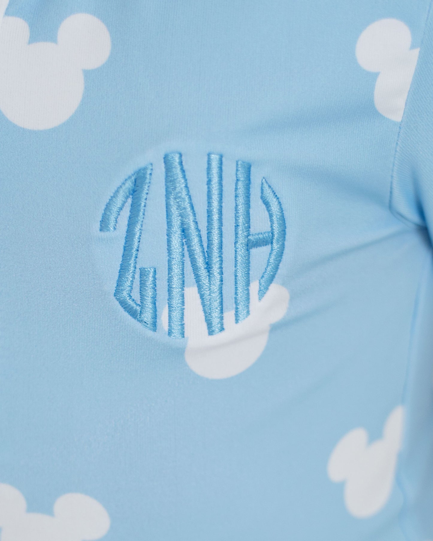 Blue And White Mouse Ears Knit Pajamas