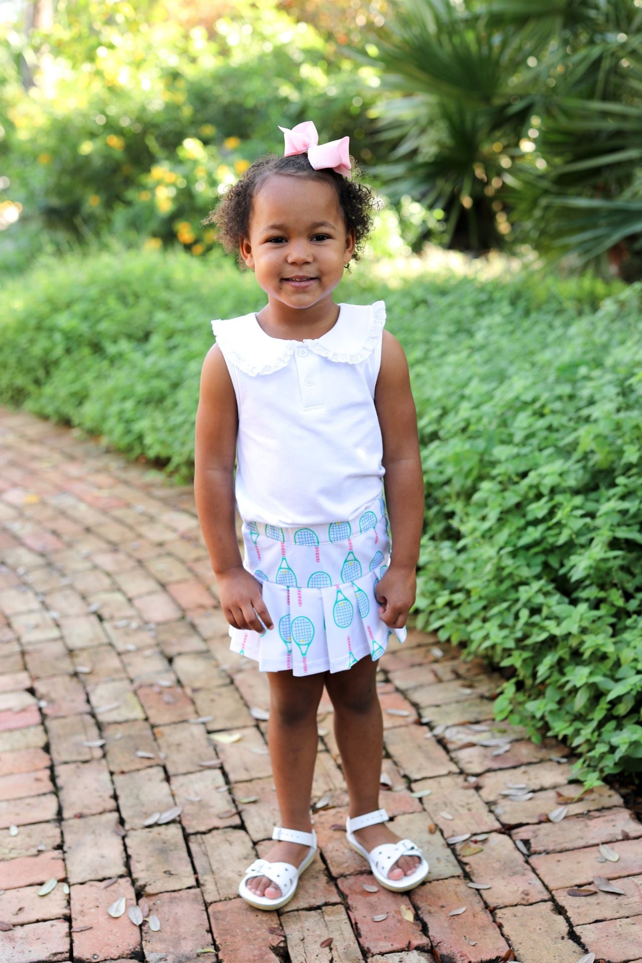 Racquet Print Lycra Tennis Skirt