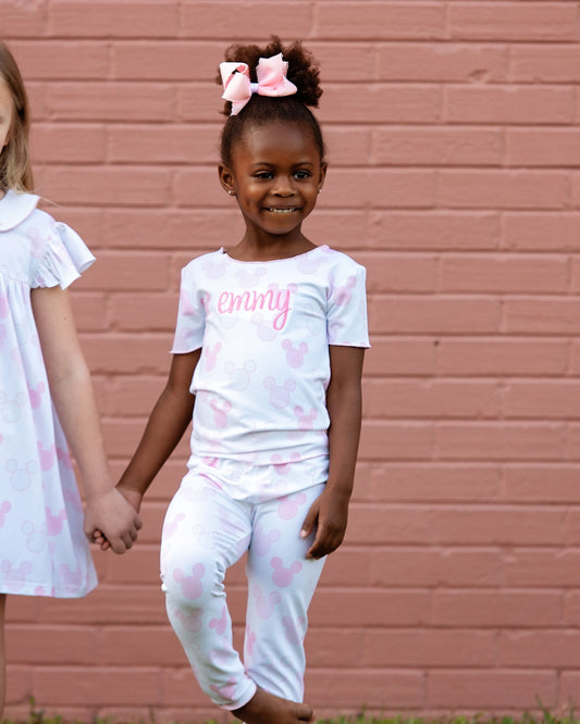 Pink  Mouse Ears Knit Pajamas