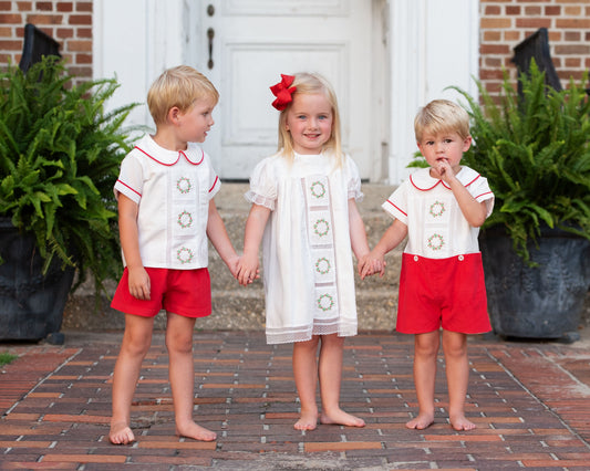 Embroidered Wreath Heirloom Dress