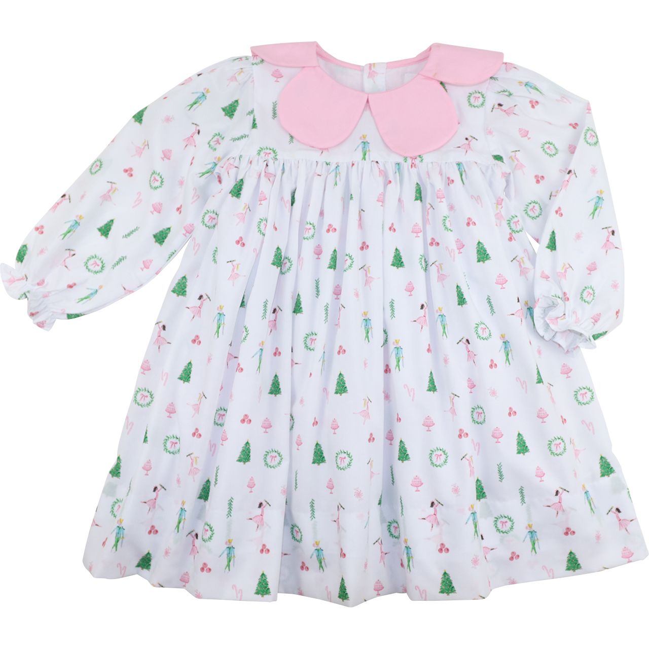 Whimsical Nutcracker Scalloped Collar Dress