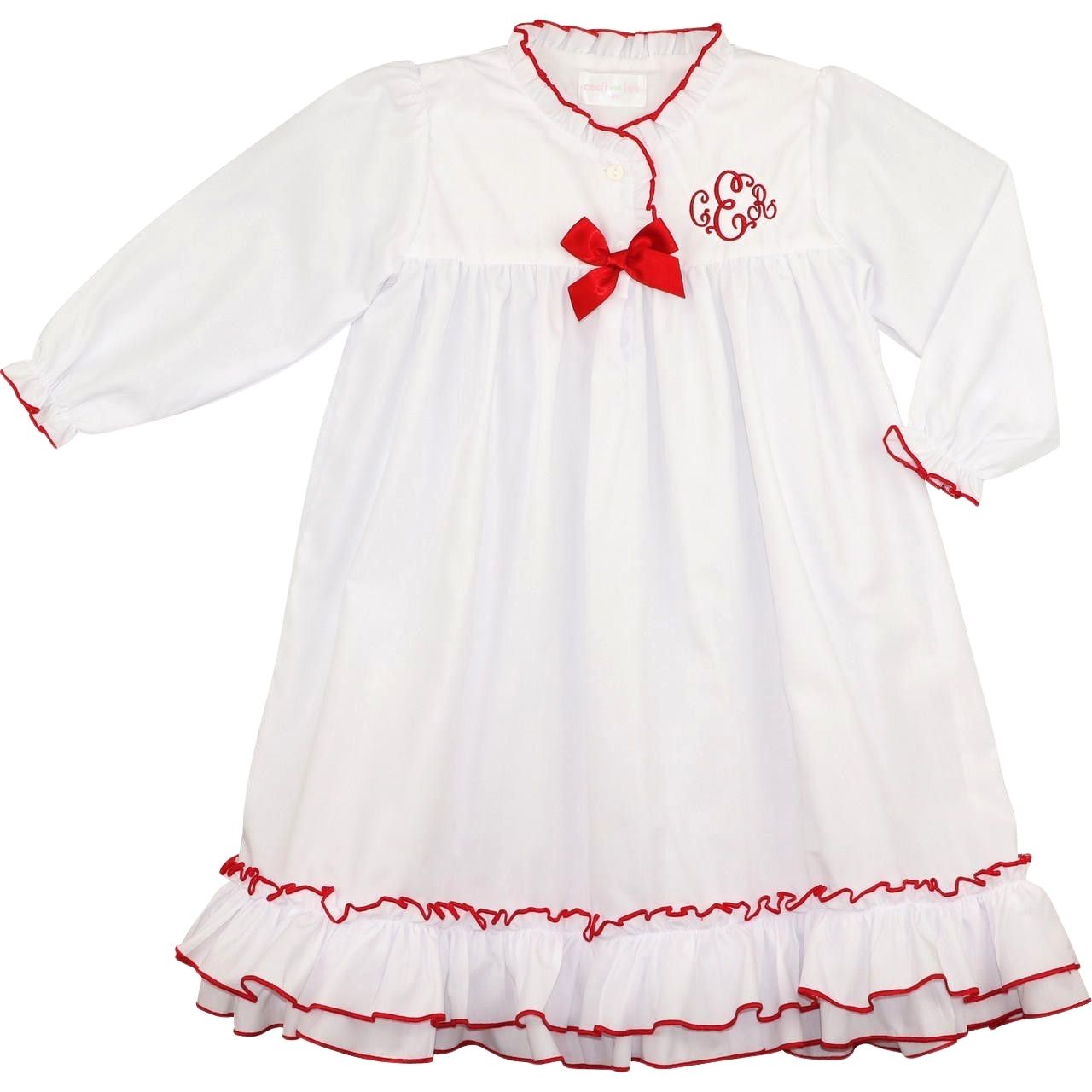 White And Red Ruffle Nightgown5