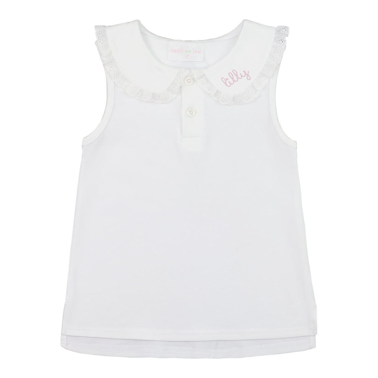 (取寄) リラ P レディース アイレット カラー スリーブレス シャツ Lilla P women Eyelet Collar Sleeveless Shirt White 取寄) リラ P レディース アイレット カラー スリーブレス シャツ