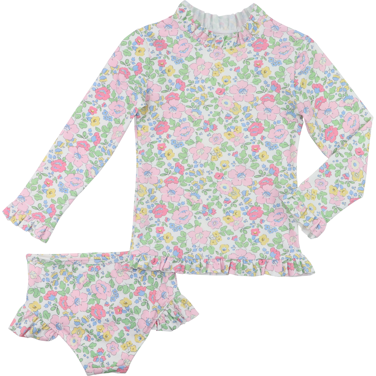 Floral Lycra Rashguard Swimsuit Set
