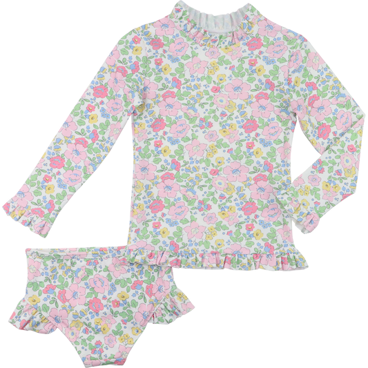 Floral Lycra Rashguard Swimsuit Set
