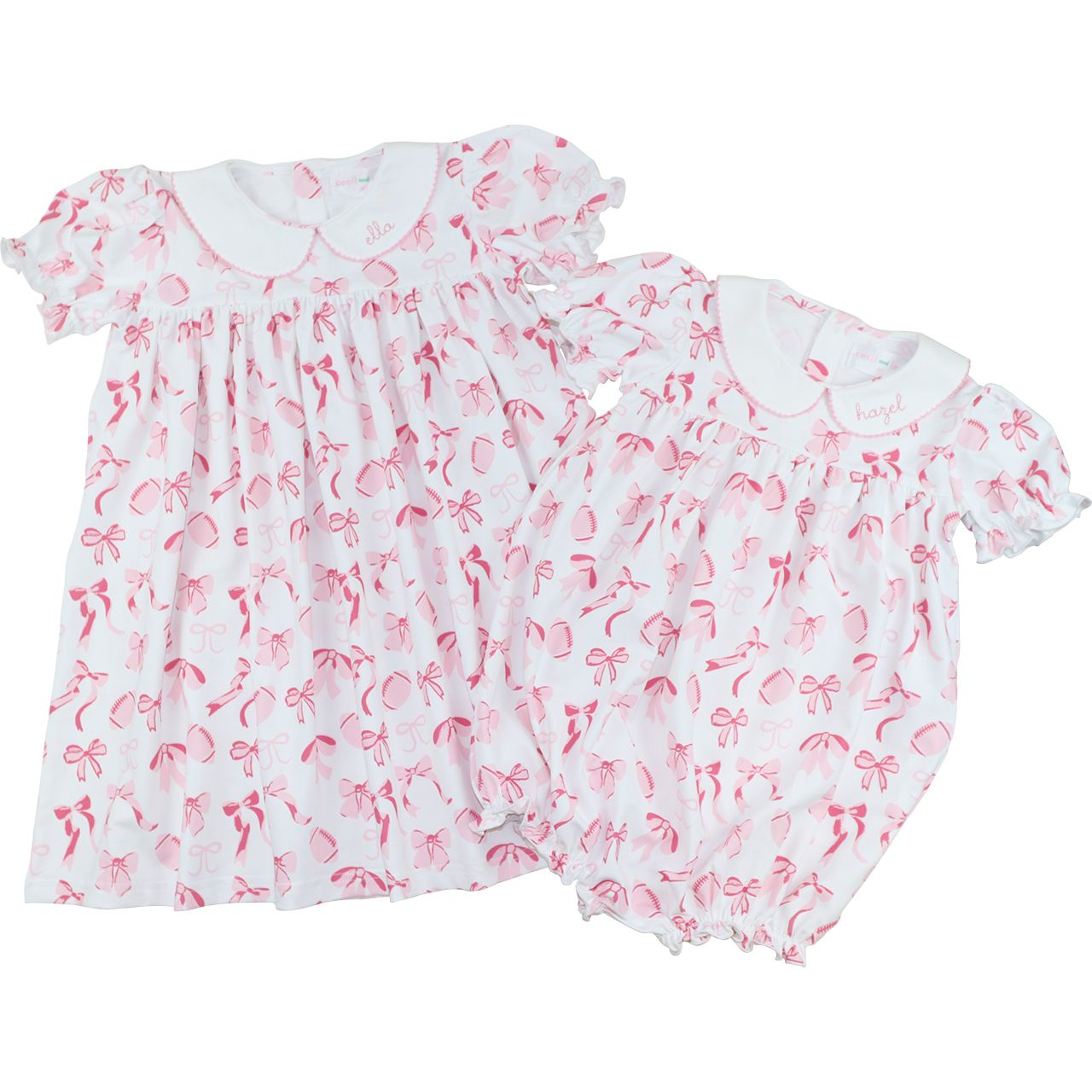 Pink Knit Football And Bow Bubble