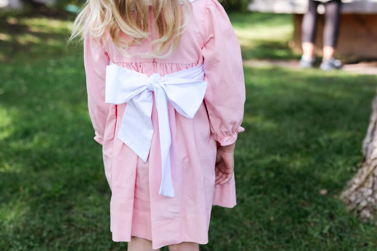 Pink Corduroy Custom Smocked Dress
