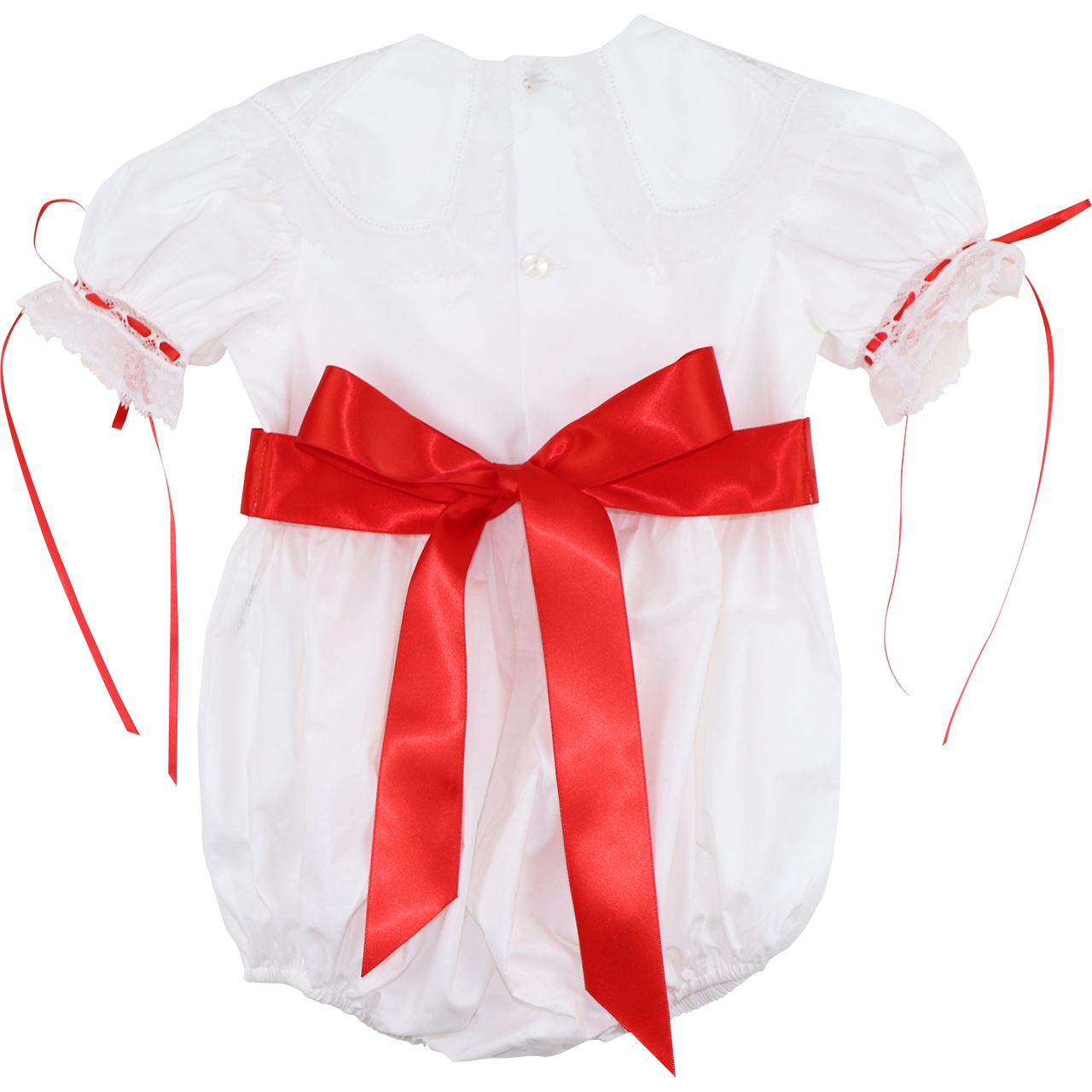 White Heirloom Embroidered Christmas Gift Satin Bow Bubble