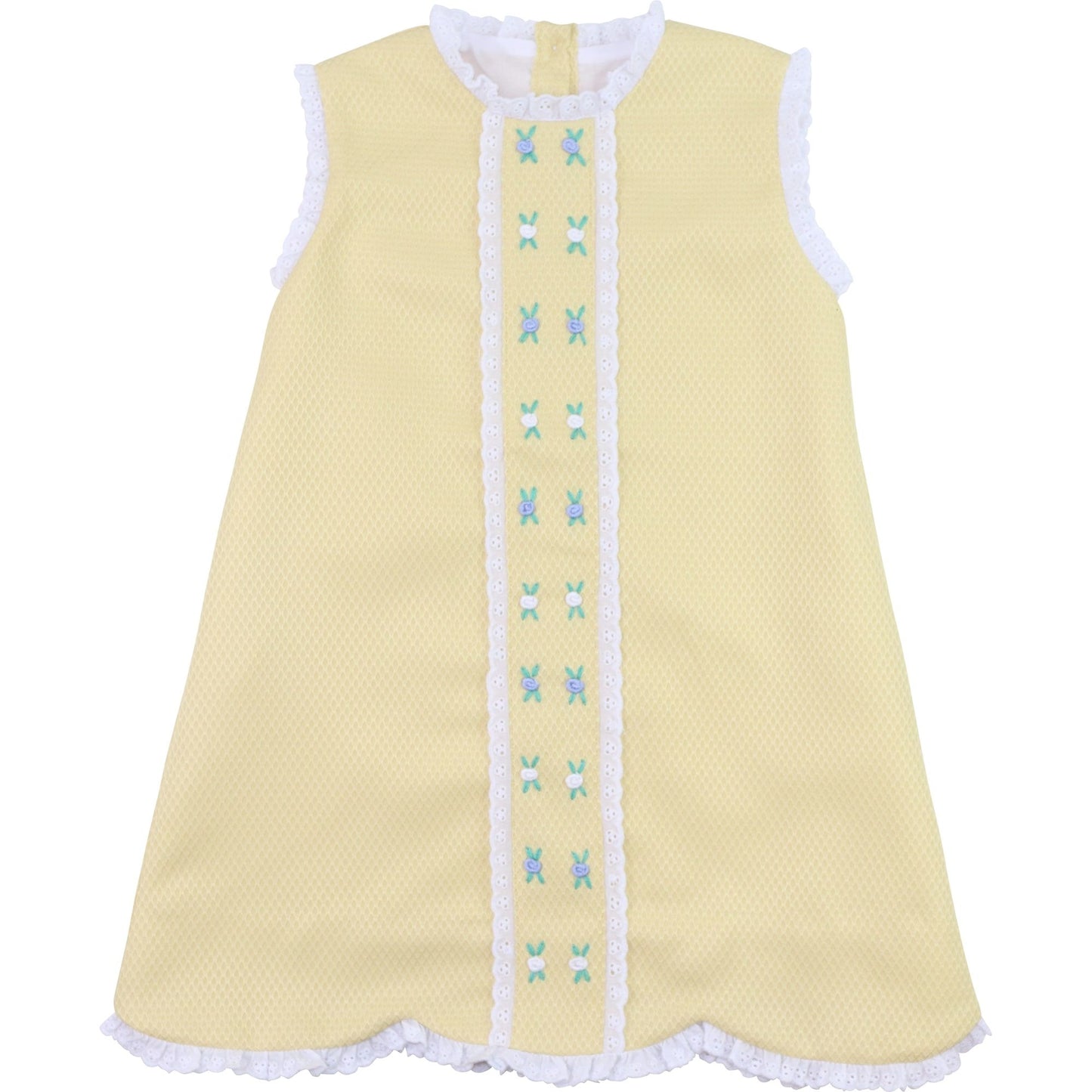 Yellow Embroidered Flower Dress