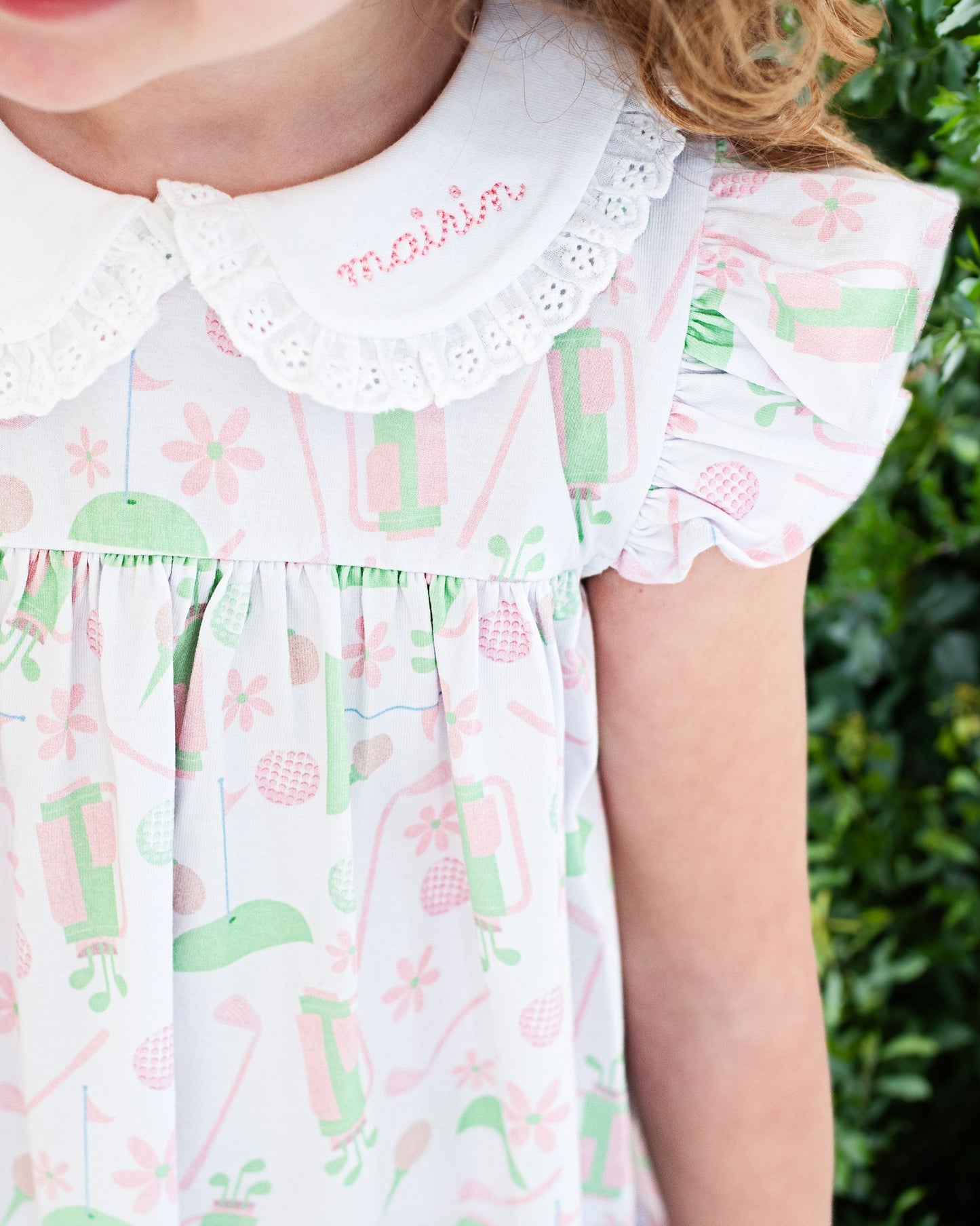 Green And Pink Knit Golf Dress