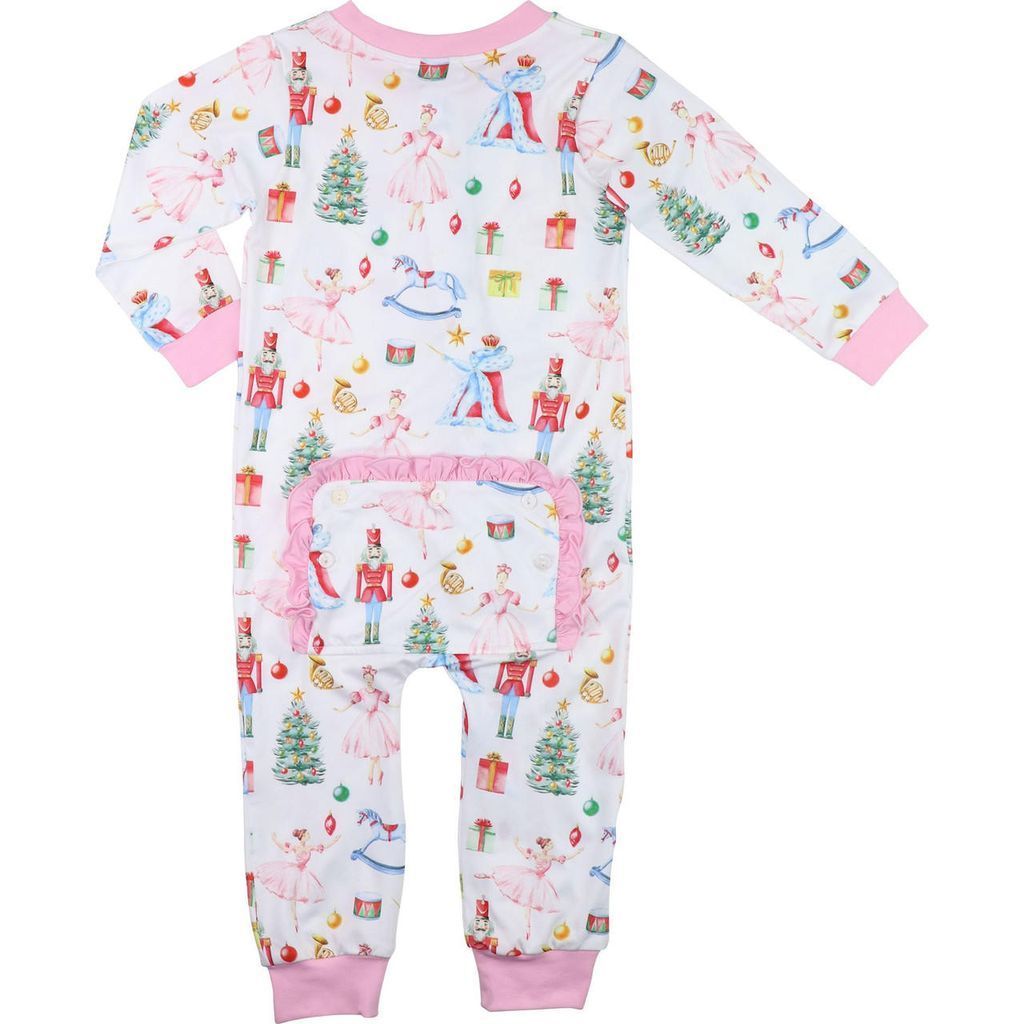 Pink Knit Ballet Nutcracker Zipper Pajamas