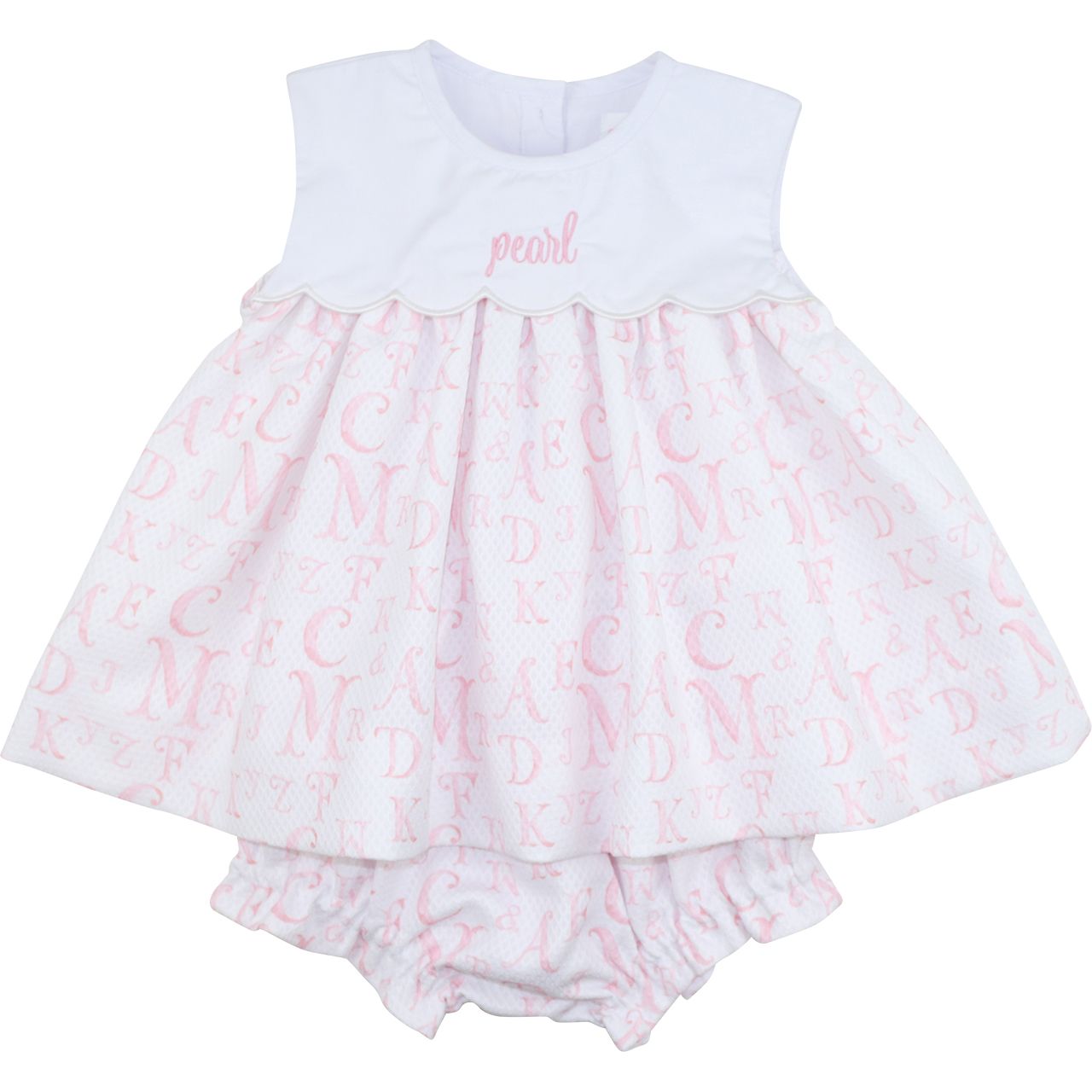 Pink And White Honeycomb Alphabet Diaper Set
