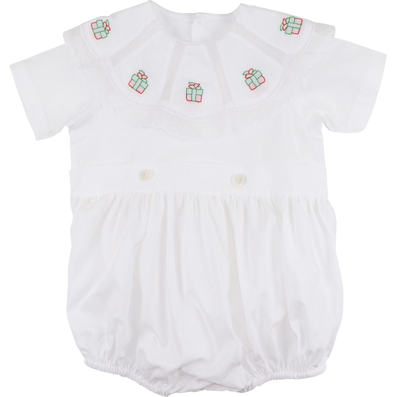 White Heirloom Embroidered Christmas Gift Bubble