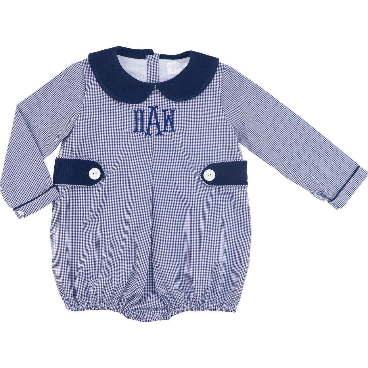 Navy Gingham Tab Bubble
