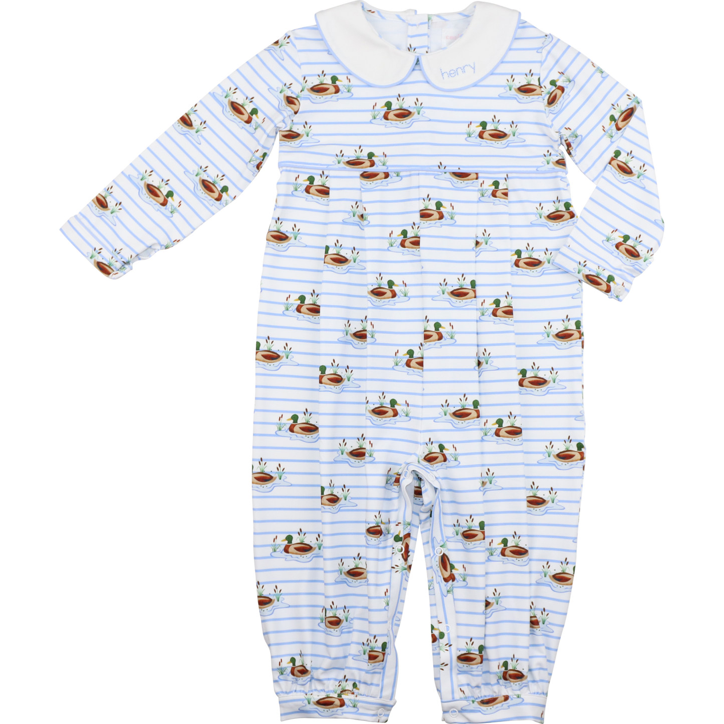 Blue Knit Mallard Long Romper