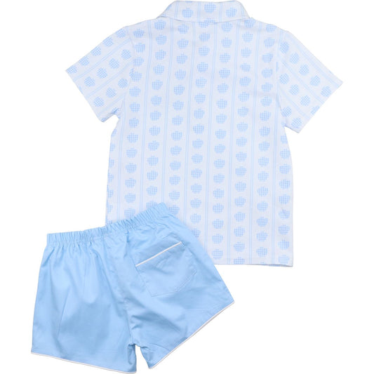 Blue Apple Polo Short Set