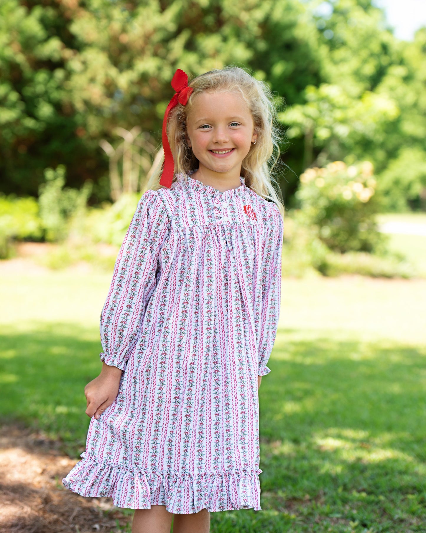 Red And Green Holiday Garland Nightgown