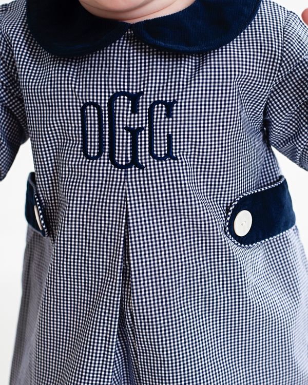 Navy Gingham Tab Bubble