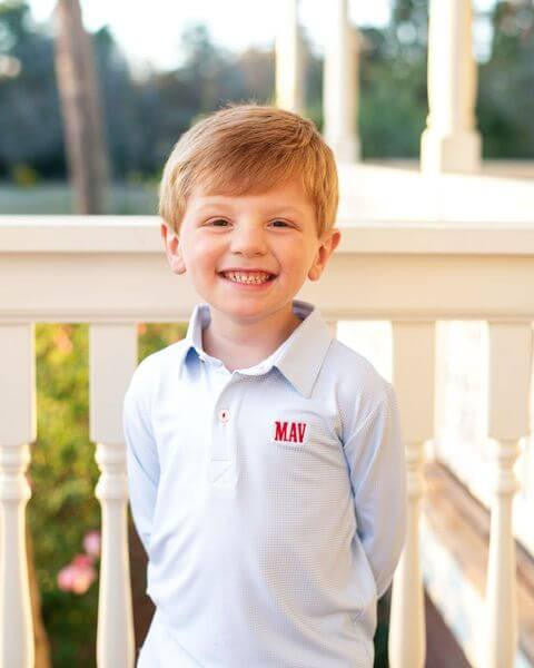 Blue Gingham Knit Polo Eliza James Kids