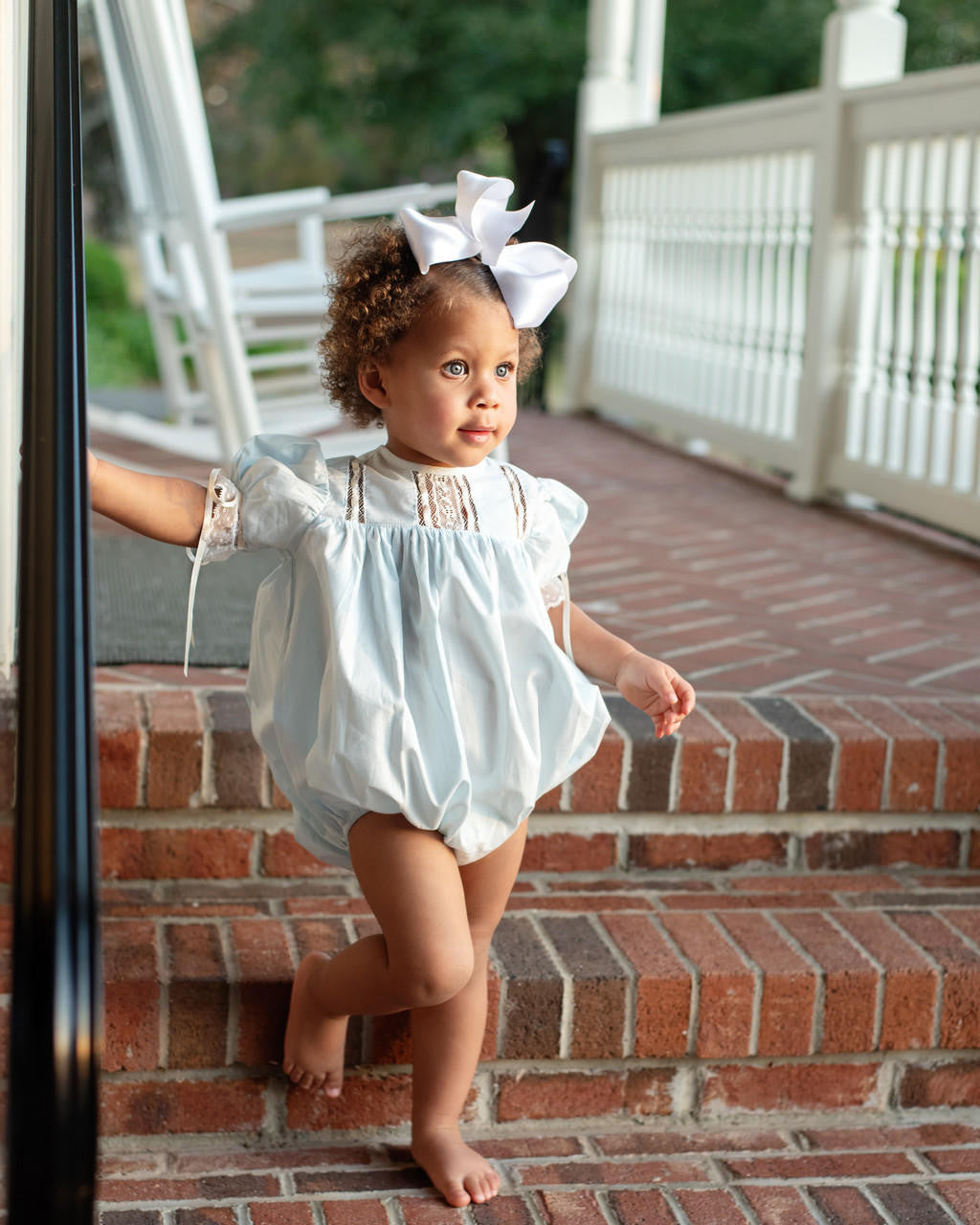 Blue Heirloom Lace Bubble    Smocked Threads