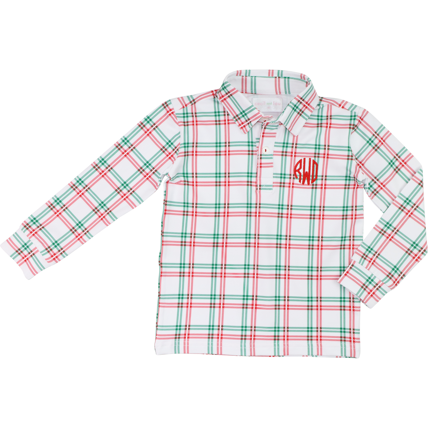 Green And Red Plaid Knit Polo Shirt
