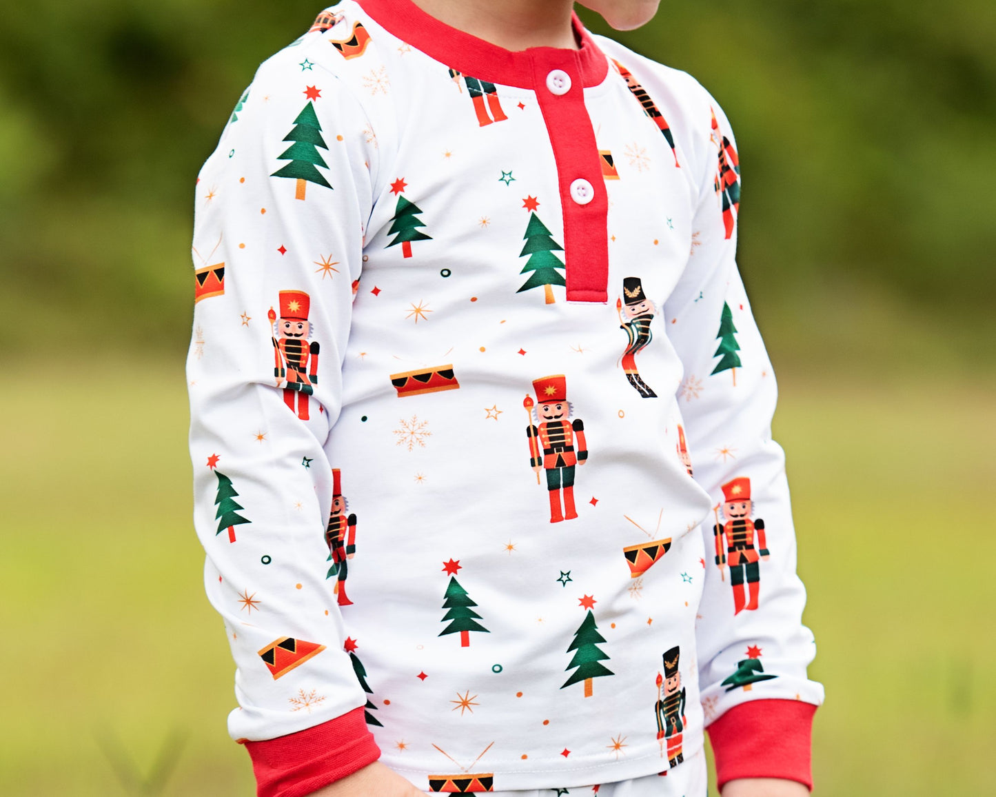 Red Nutcracker Print Knit Pajamas