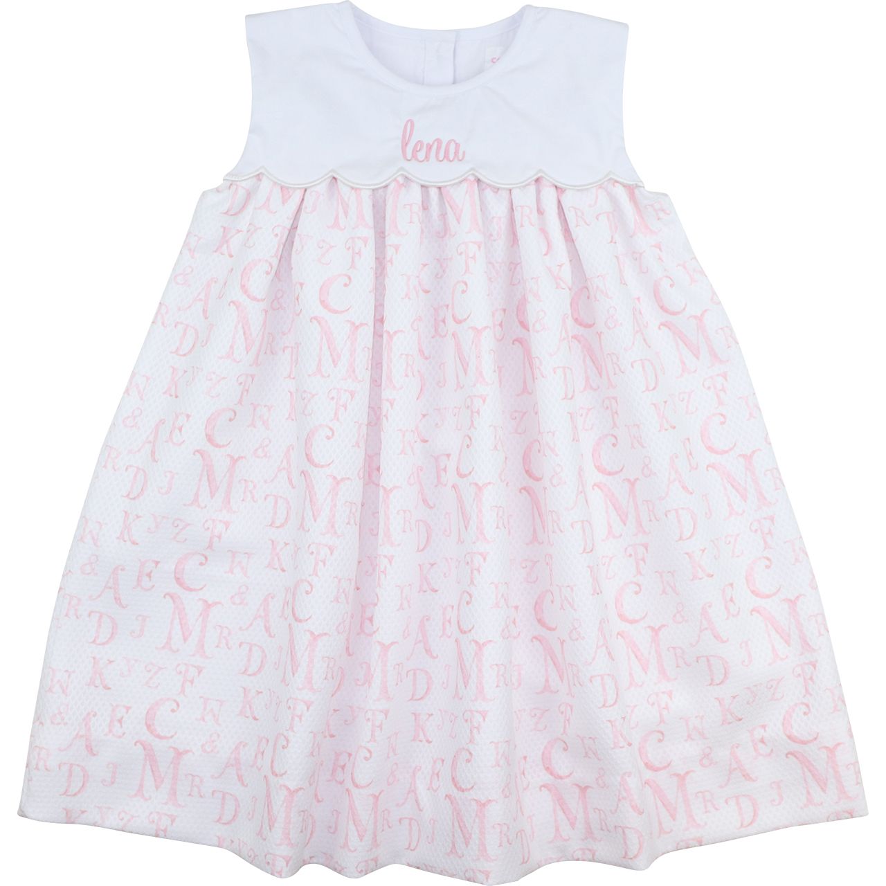 Pink And White Honeycomb Alphabet Dress