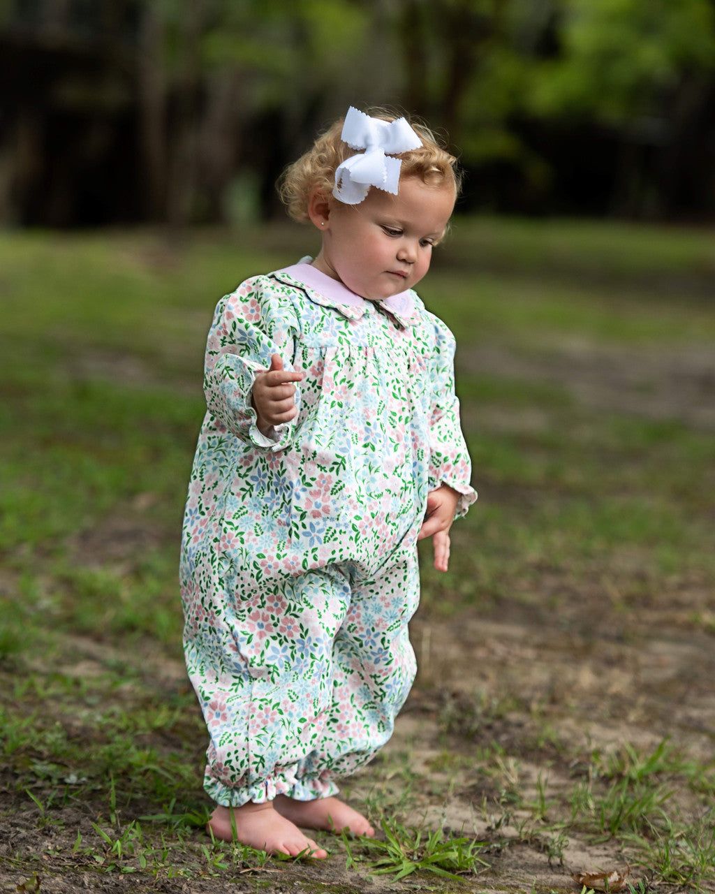 Pastel Floral Corduroy Long Bubble