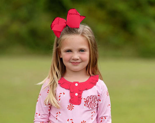 Pink Knit Christmas Candy Pajamas