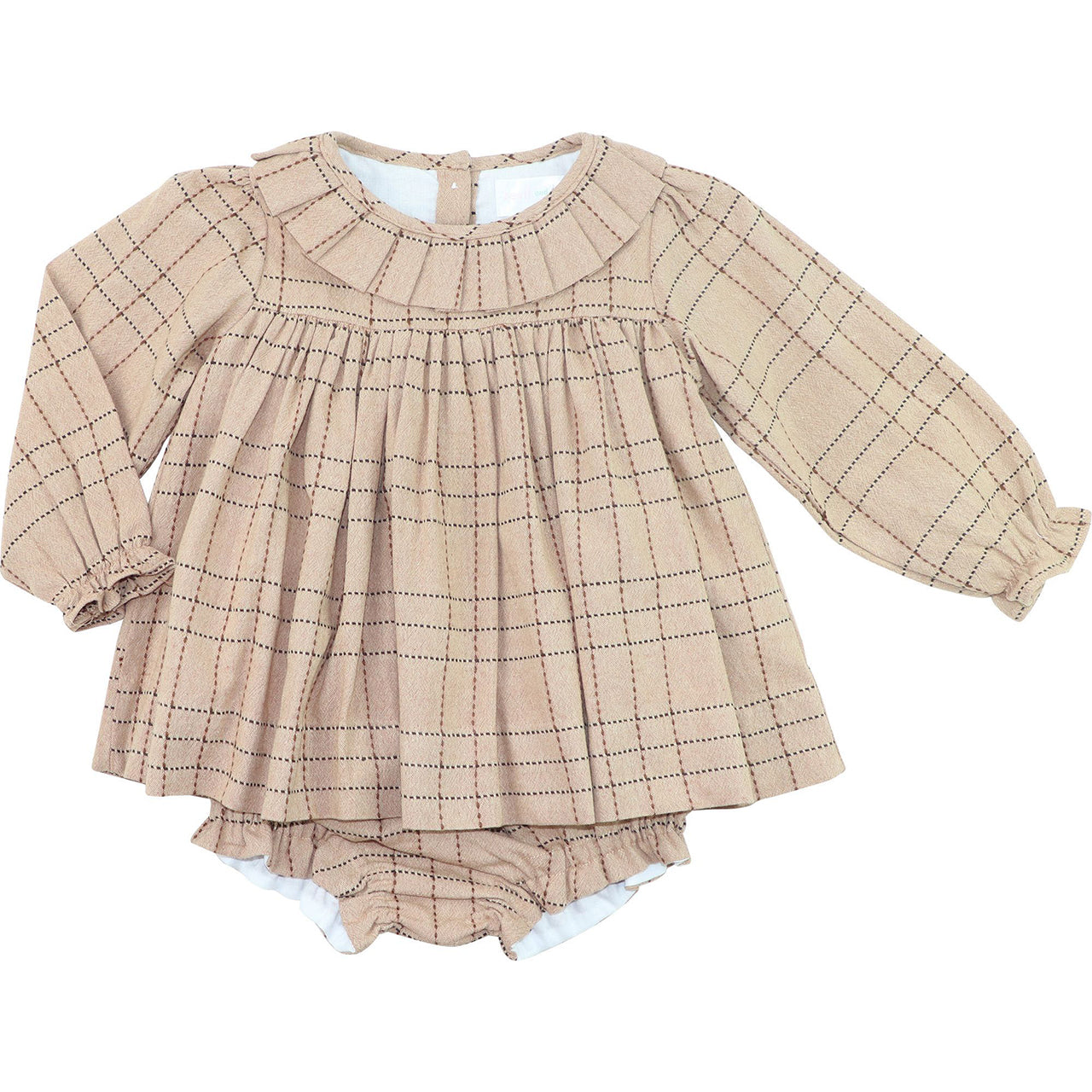 Khaki Plaid Flannel Diaper Set