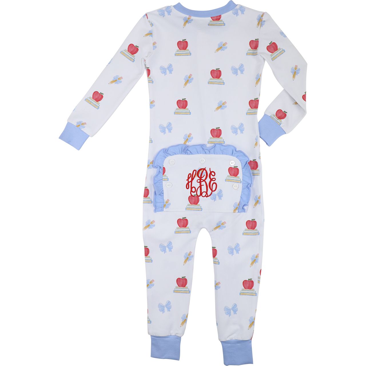 Girls Books And Apples Knit Zipper Pajamas