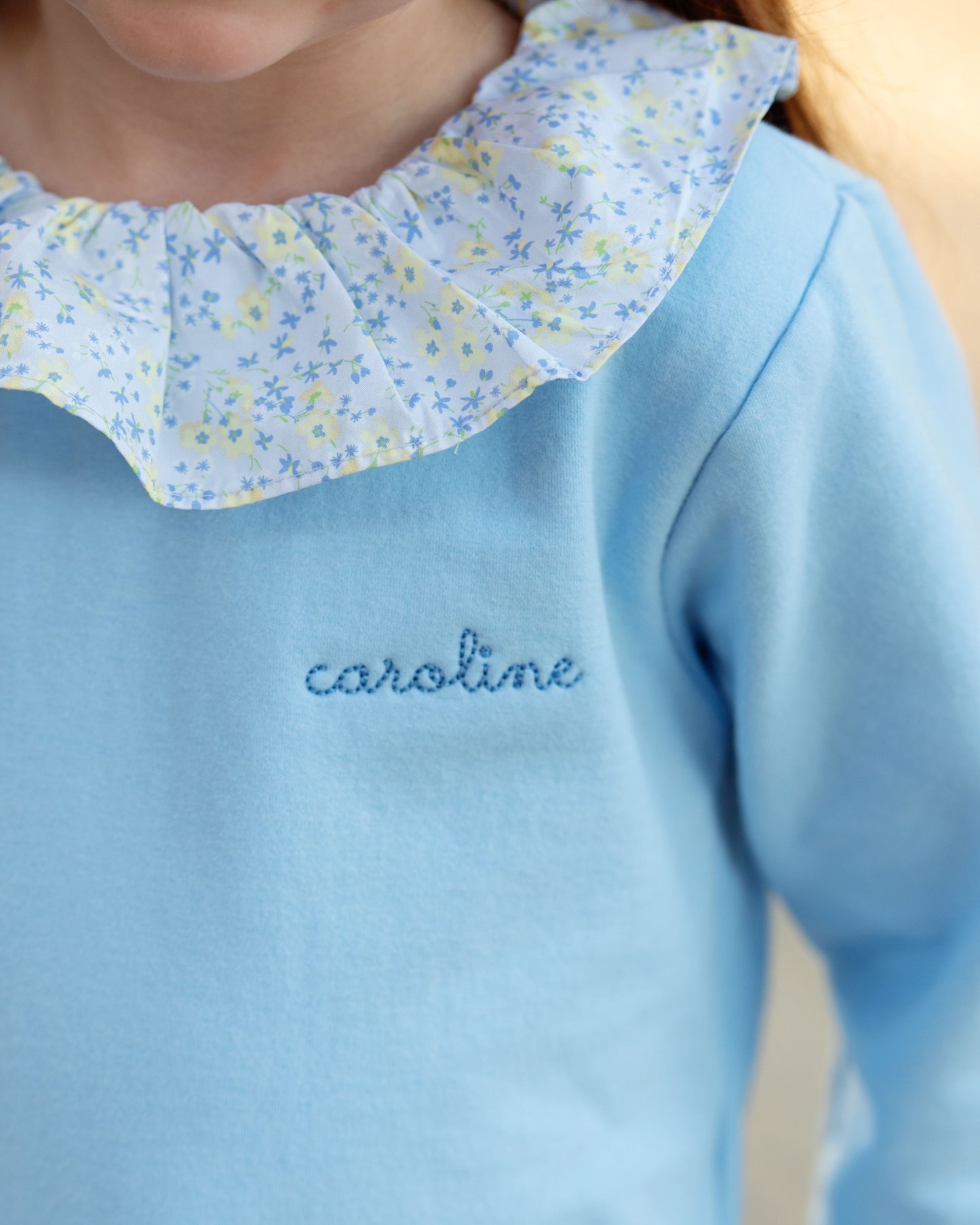 Blue And Yellow Floral Legging Set