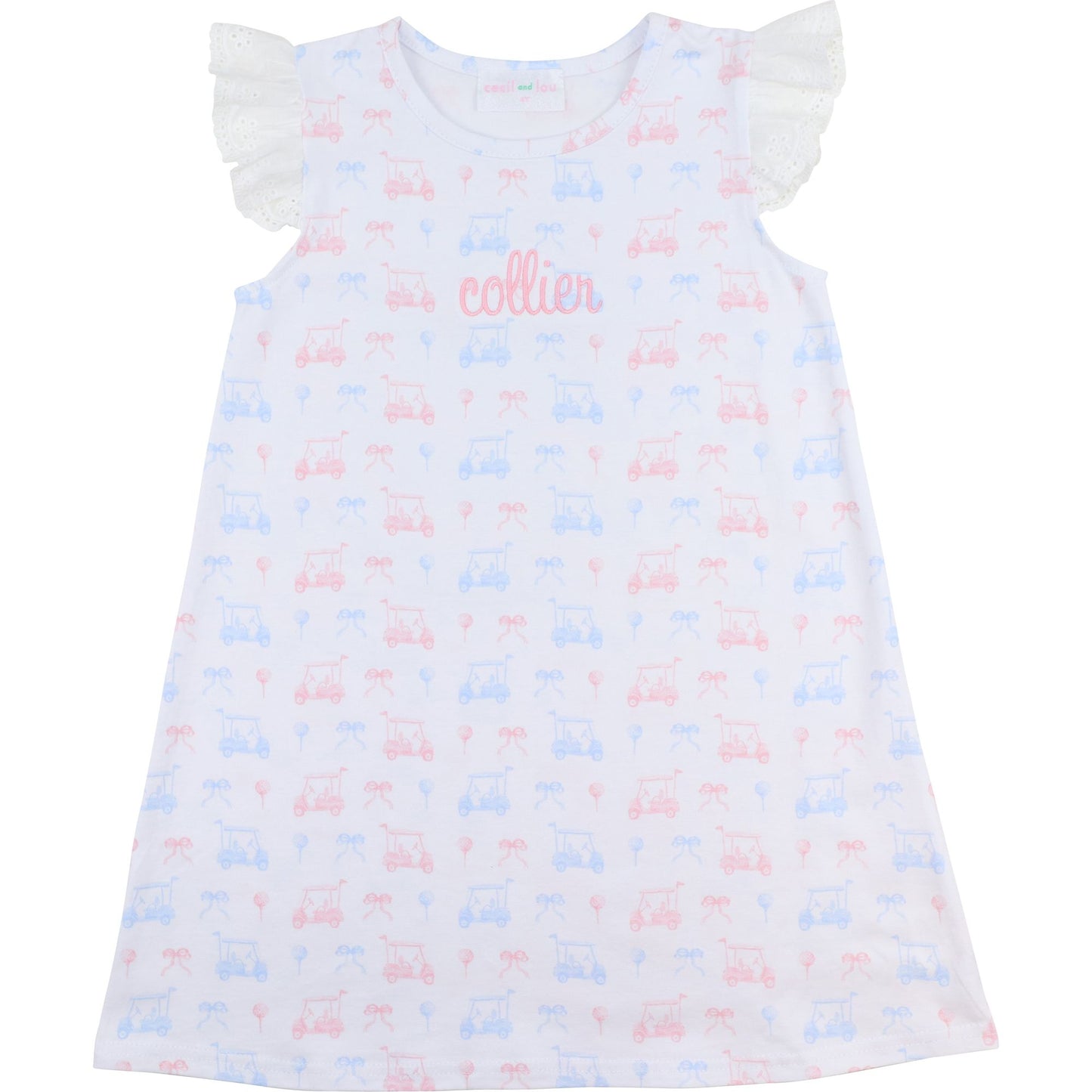 Pink And Blue Golf Knit Dress